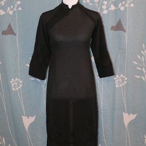 Handmade Vintage Mandarin Collar Long Tunic XS